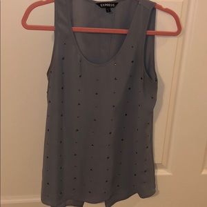 Gray top with crystal details